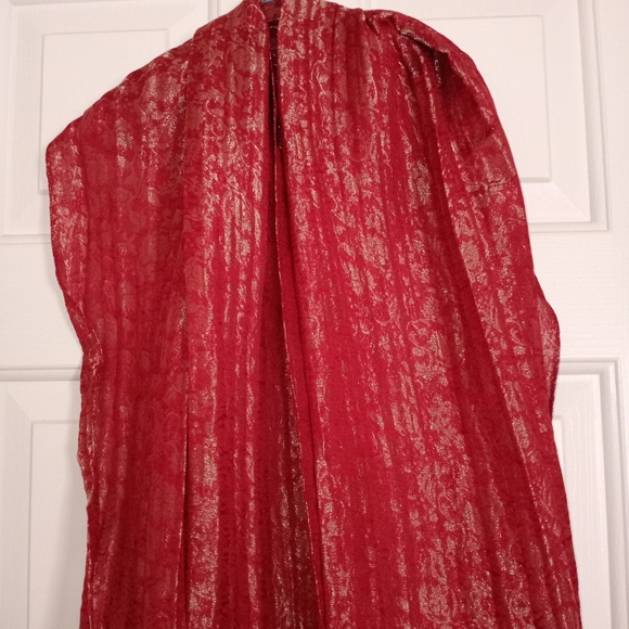 COPY - Women's Satin Sparkle Scarf, Color Red - Picture 2 of 6